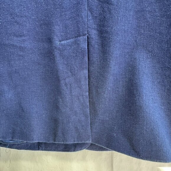Chadwicks of Boston Women's Linen Blend Navy Blazer Button Closure Size 10 - Picture 7 of 12